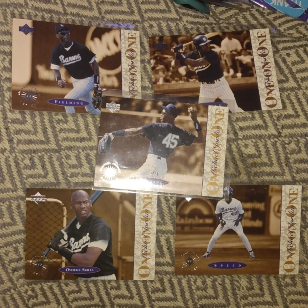 Michael Jordan 1995 Upper Deck One On One 5 Card Lot Rare Minor League Vtg
